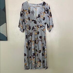 Forever 21 Summer Floral Striped Dress Size Small